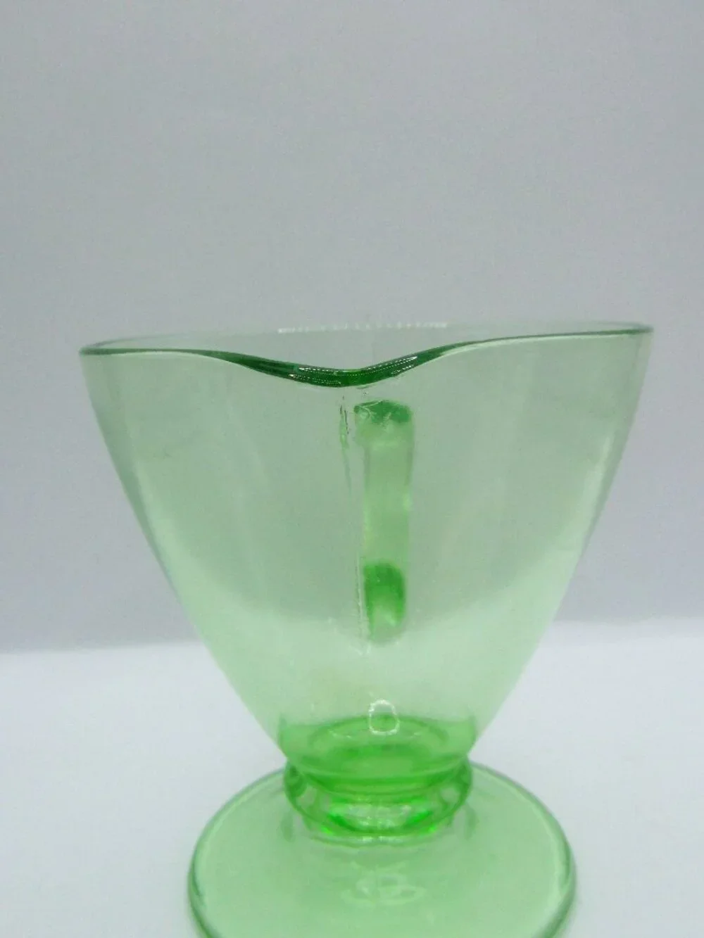 Green Uranium Glass Creamer